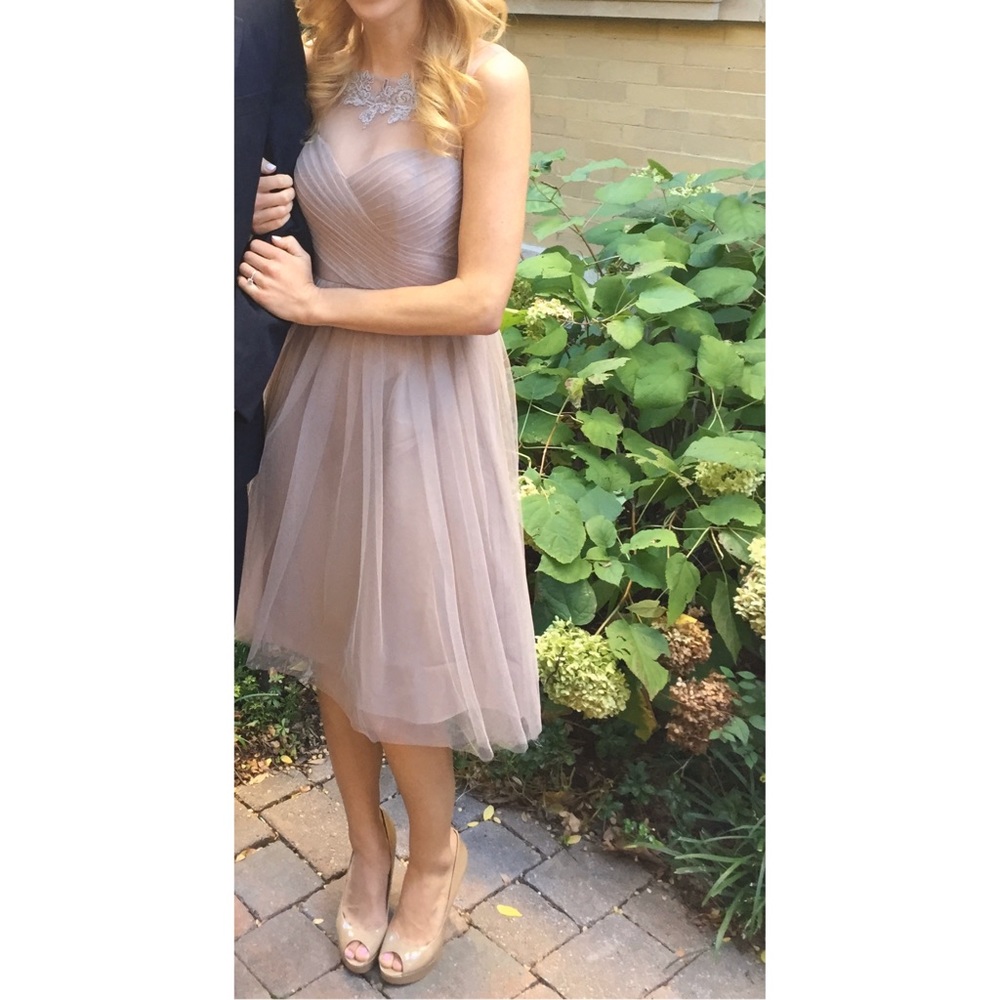 BHLDN Jenny Yoo Chloe Dress in Mink Grey - Picture 4 of 8
